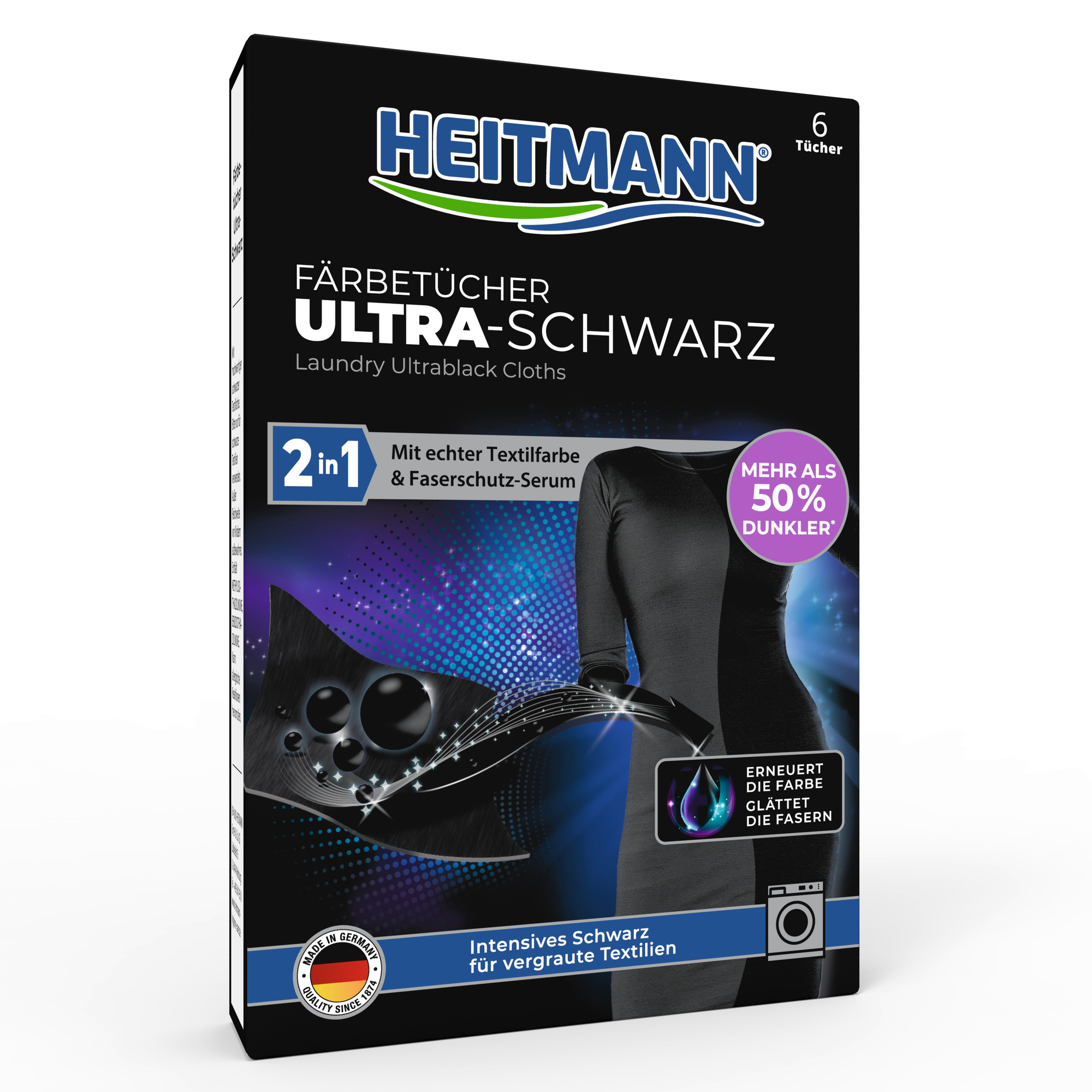 Heitmann Chusteczki przywracające czerń Ultra 6szt.